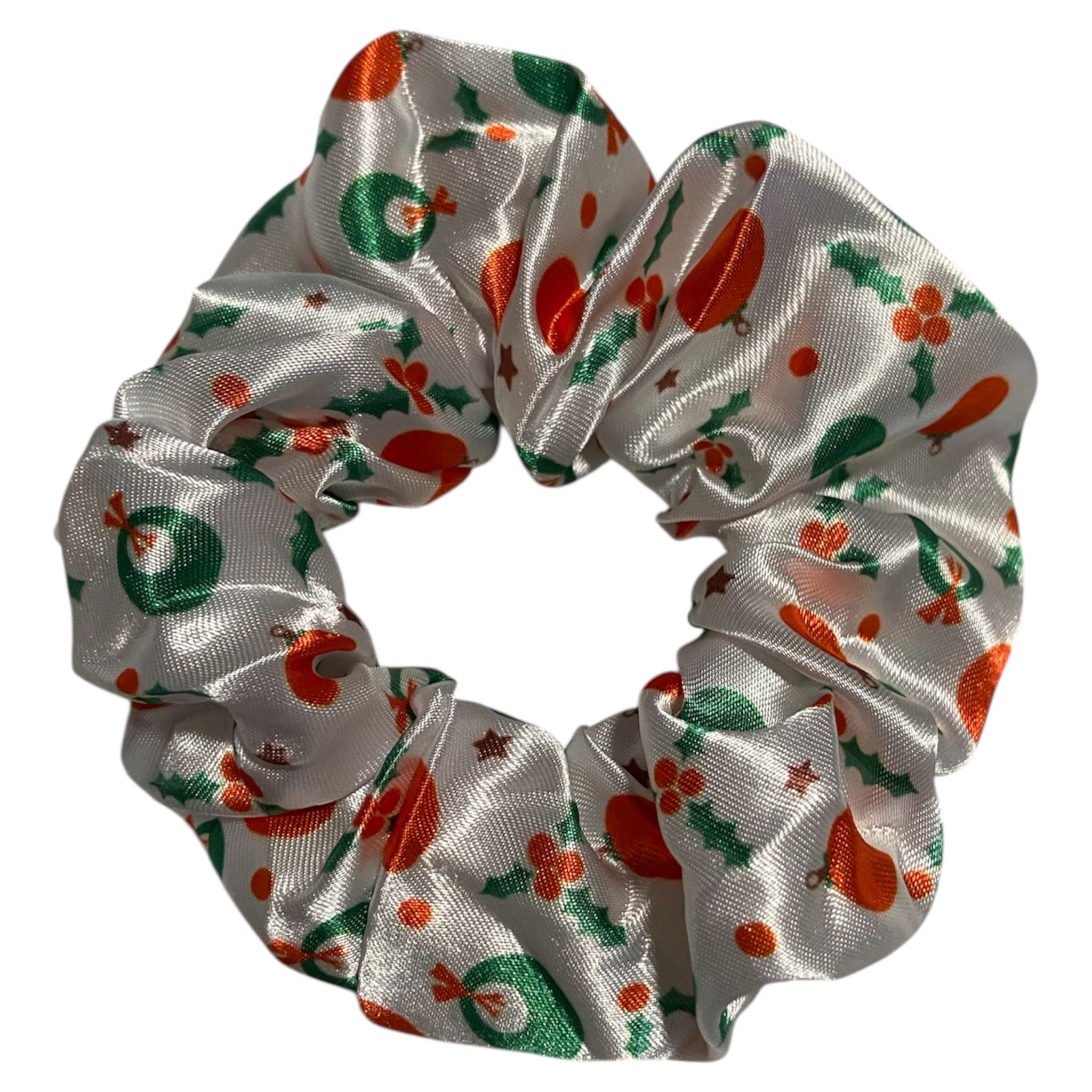 #Chouchou en Satin | BLANC FLEURI# - #UNIQUE SCRUNCHEE#