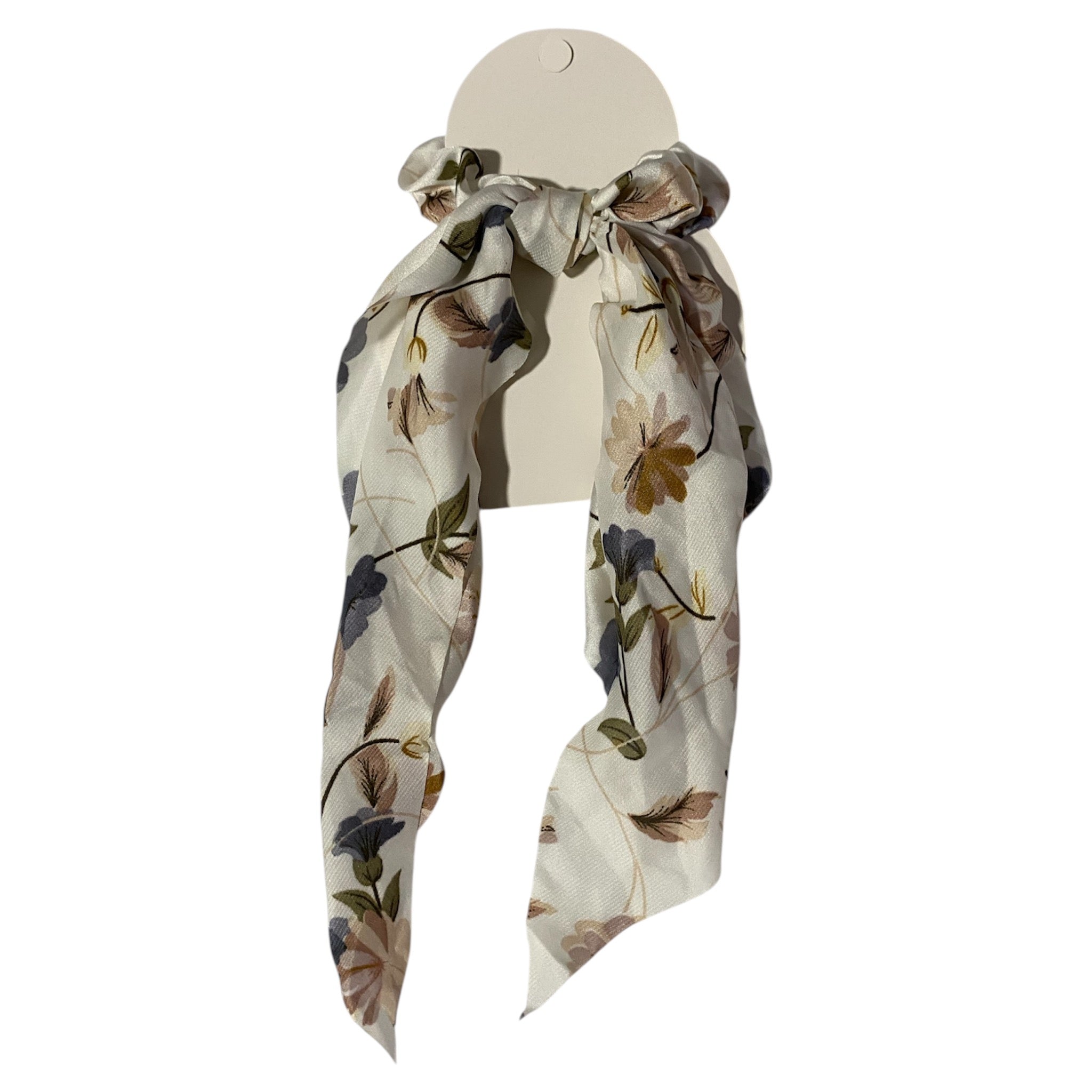 #Foulchie Crème | MOTIF COULEUR FLEURI# - #UNIQUE SCRUNCHEE#