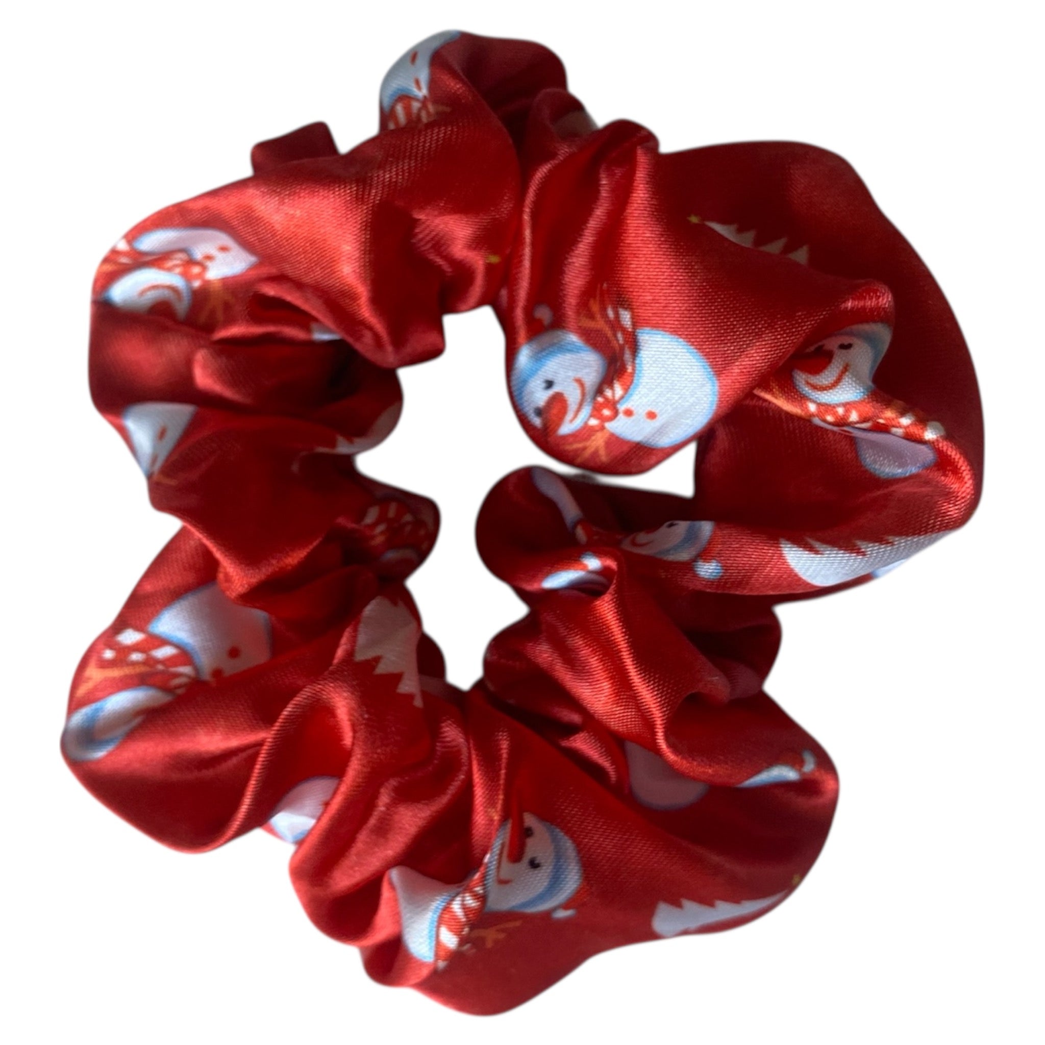 Chouchou en Satin Rouge | MOTIF BLANC